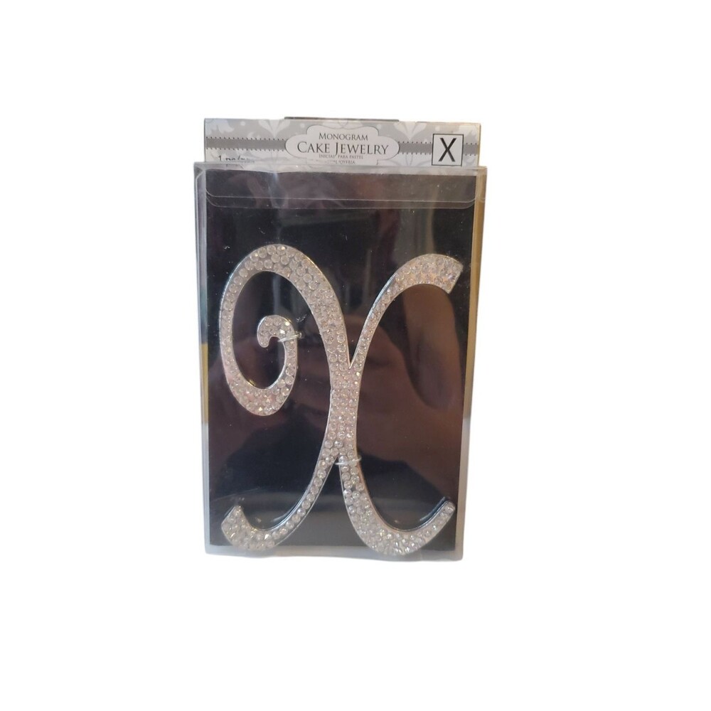 New Monogram Cake Jewelry Toppers Rhinestone Design Numbers & Letters-Lot Of 5 - Picture 2 of 7